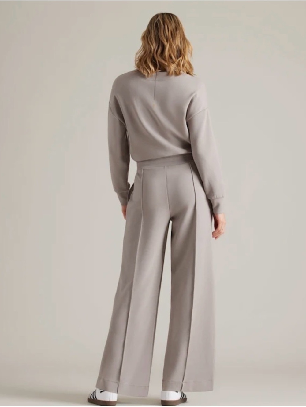 Wide-Leg DreamGlowJumpsuit in Light Taupe - Picture 2 of 3